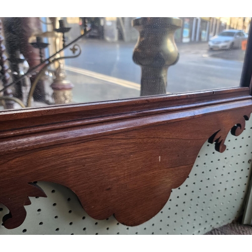 175 - Antique Chippendale Mahogany Wall Mirror with Upper Inset Carved and Gilded Eagle Approximately 32 I... 