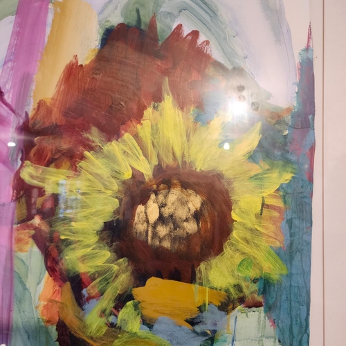 206 - Mary Canty Still-life with Sunflower from Seeds Series Mixed Media  Approximately 32 Inches High x 2... 