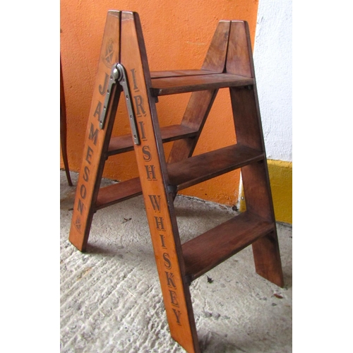 21 - Folding Bracket Hinge Three Step Ladder with Irish Whiskey Annotations