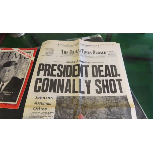 215 - Dallas Times Herald Newspaper Final Edition President John F Kennedy Assassination News Time Magazin... 