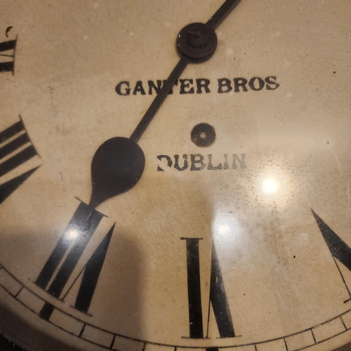 220 - Ganter Brothers Dublin Roman Numeral Decorated Wall Clock Mahogany Cased Approximately 12 Inches Dia... 