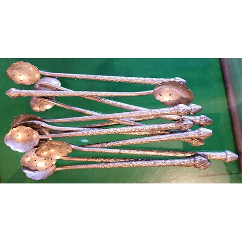 231 - Set of Silver Long Handled Cocktail Spoons Quantity as Photographed Each Approximately 8 Inches Long