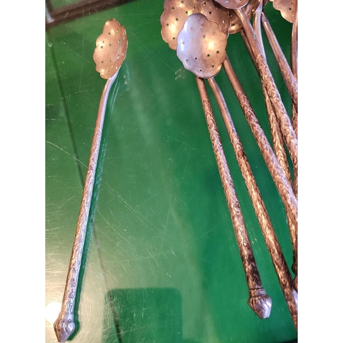 231 - Set of Silver Long Handled Cocktail Spoons Quantity as Photographed Each Approximately 8 Inches Long