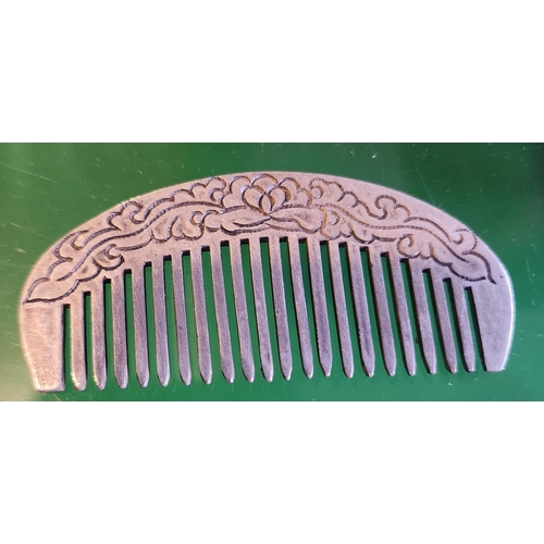 235 - Three Eastern Hair Combs Widest Approximately 4 Inches Wide