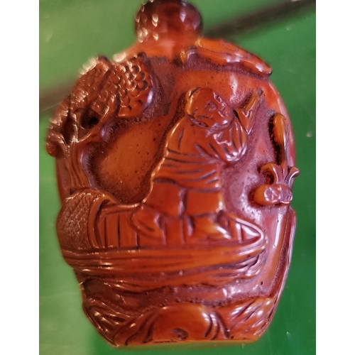 243 - Oriental Snuff Bottle with Original Stopper Approximately 8cms High