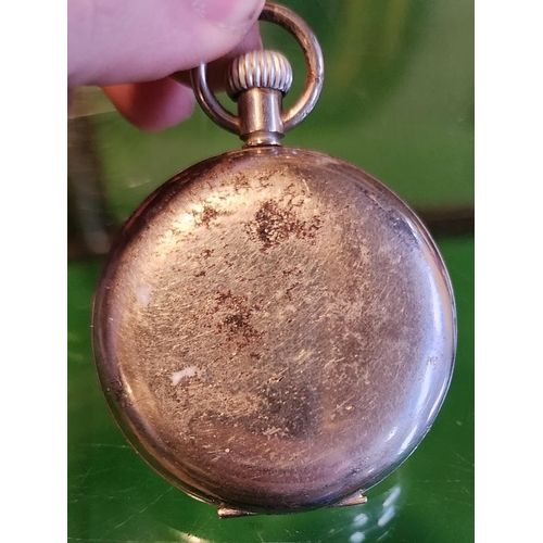 248 - Old Half Hunter Kinoba Swiss Made Pocket Watch Dial Approximately 6cm Diameter