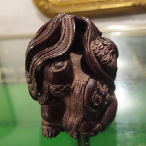 285 - Japanese Carved Netsuke Figure Signed with Characters Inset to Base Approximately 4cm High