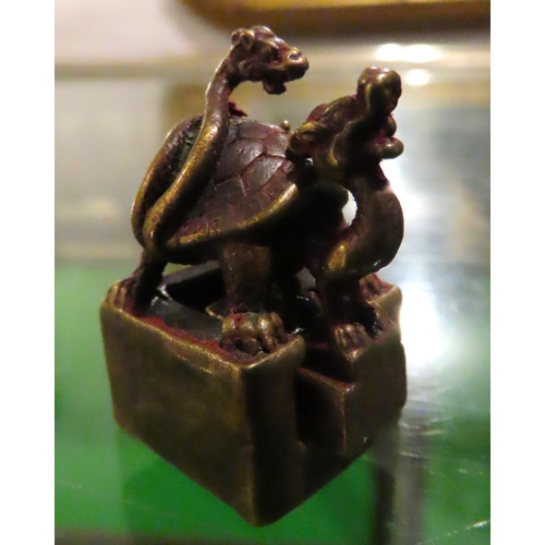 290 - Bronze Desk Seal Characters Imprint to Base Detachable