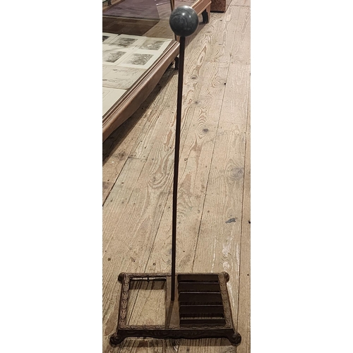 294 - Cast Metal Booth Scraper with Integral Handrest Approximately 10 Inches Wide x 32 Inches High