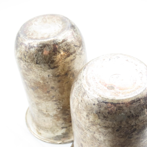 307 - Pair of Silver Beakers Each Approximately 4 Inches High Restrained Form Each Approximately 12cms Hig... 