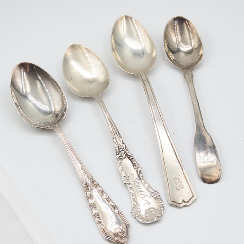 308 - Four Silver Teaspoons Various Eras