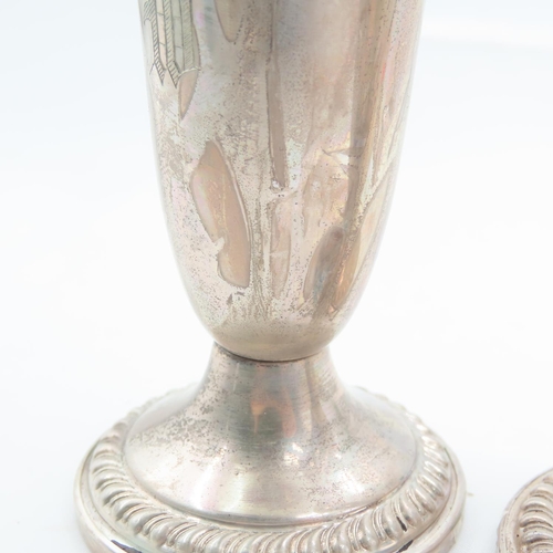 314 - Silver Salt and Pepper Turned Pedestal Form Attractively Detailed Gadrooned Etch Decoration Each App... 