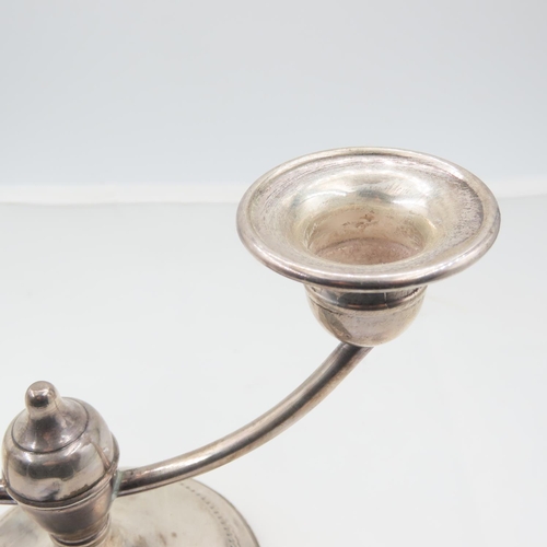 316 - Silver Twin Sconce Table Candelabra Neat Size Approximately 6 Inches Wide x 5 Inches High