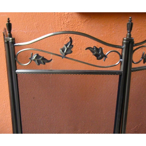 32 - Four Part Folding Cast and Wrought Metal Fire Screen Extending to Approximately 3ft 6 Inches