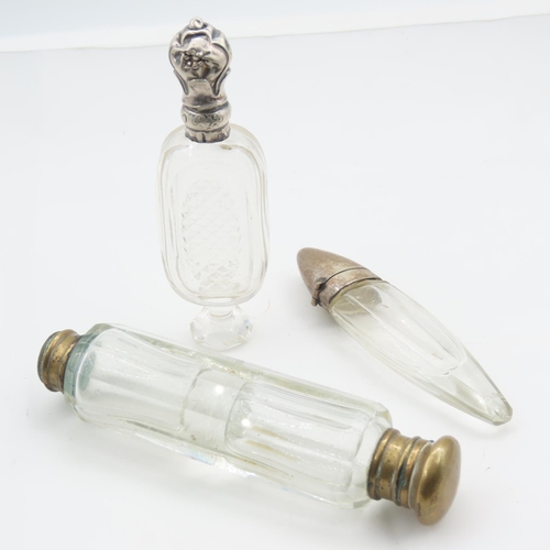 324 - Two Silver Mounted Perfume Bottles and Another Three Pieces in Lot