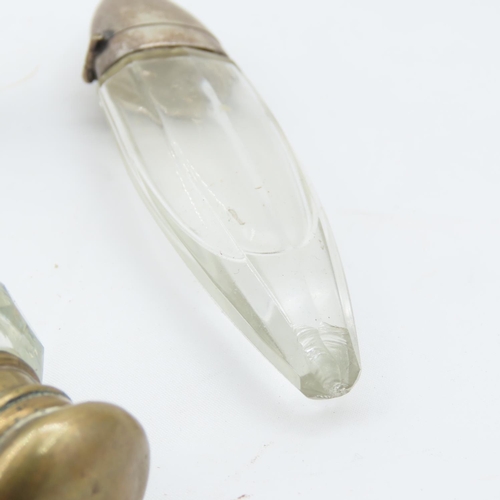 324 - Two Silver Mounted Perfume Bottles and Another Three Pieces in Lot