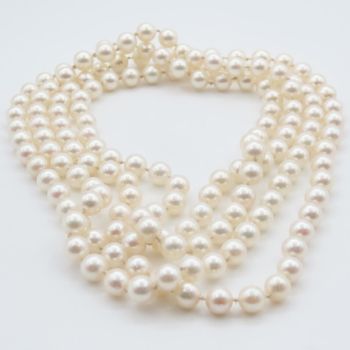 338 - Pearl Necklace 120cm Long Attractive Hue Good Condition