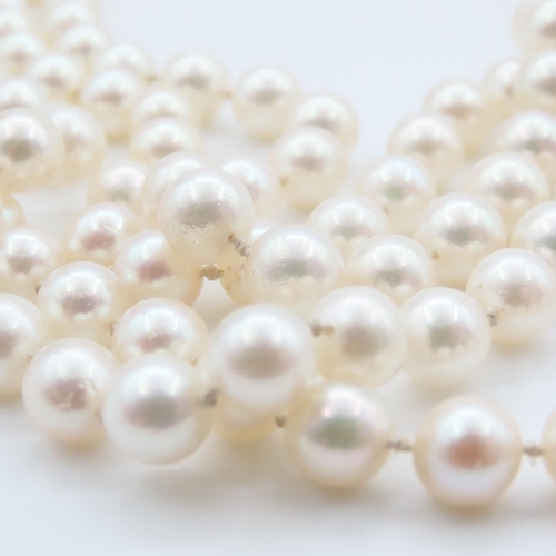 338 - Pearl Necklace 120cm Long Attractive Hue Good Condition