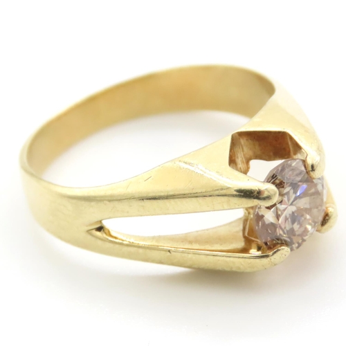 351 - Diamond Solitaire Ring Mounted on Fourteen Carat Yellow Gold Band Four Claw Set Attractively Detaile... 