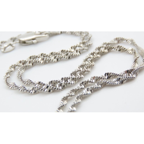 363 - Silver Pendant Necklace Set on Silver Chain Cat Motif