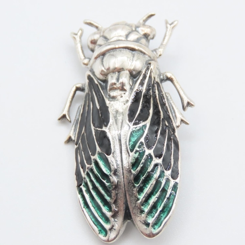 369 - Silver Scrab Motif Ladies Brooch Approximately 5cm High