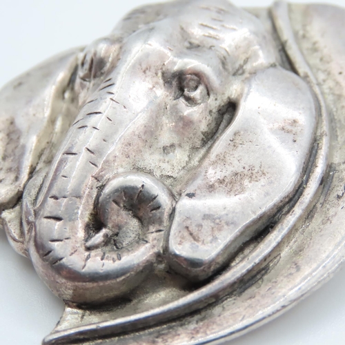 381 - Silver Elephant Motif Brooch 5cm High Approximately