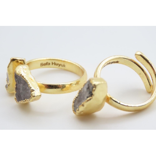 382 - Two Sefa Huyuk Designer Rings Gemstone Set