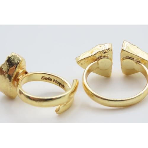 382 - Two Sefa Huyuk Designer Rings Gemstone Set