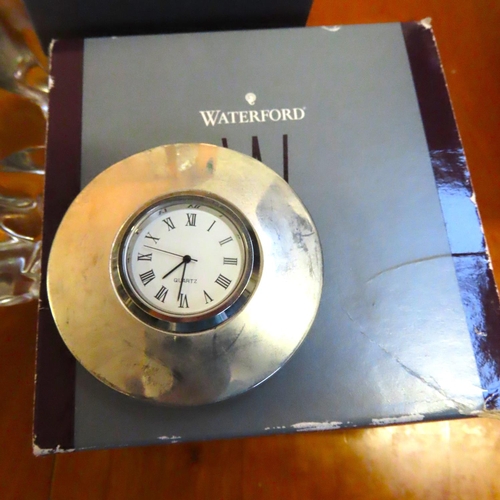 401 - Three Pieces of Waterford Crystal Including Clock and Animal Figure Original Box and Packaging Prese... 