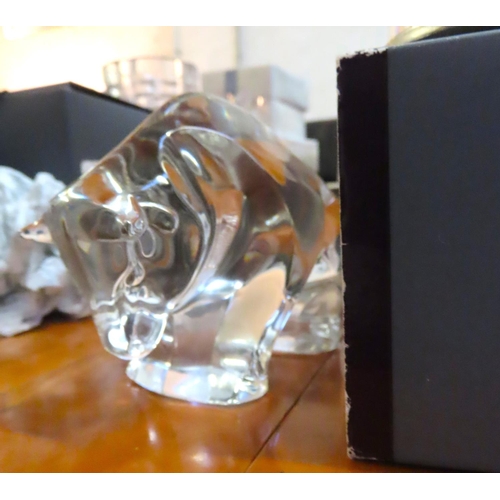 401 - Three Pieces of Waterford Crystal Including Clock and Animal Figure Original Box and Packaging Prese... 