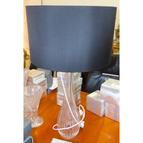 402 - Crystal Lamp Electrified Working Order with Shade Approximately 30 Inches High