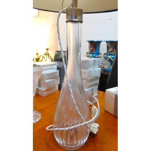 402 - Crystal Lamp Electrified Working Order with Shade Approximately 30 Inches High