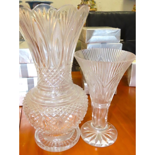 403 - Two Pieces of Irish Crystal One Waterford Largest Approximately 16 Inches High