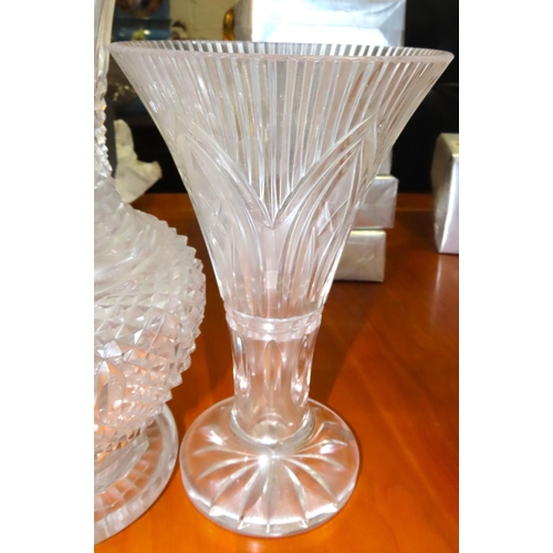 403 - Two Pieces of Irish Crystal One Waterford Largest Approximately 16 Inches High