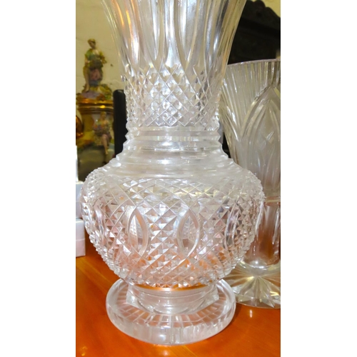 403 - Two Pieces of Irish Crystal One Waterford Largest Approximately 16 Inches High