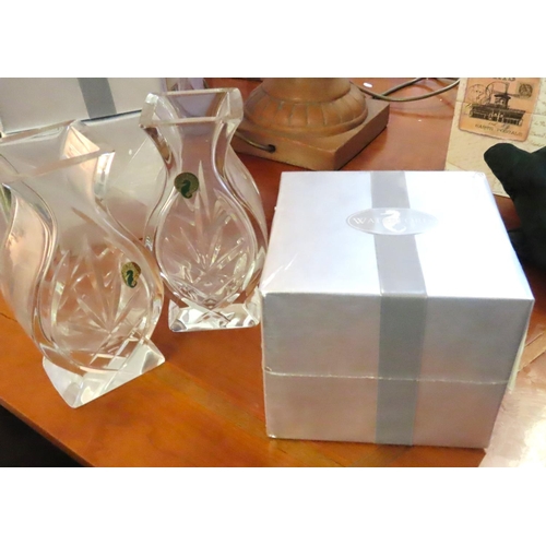 407 - Three Pieces of Waterford Crystal Including Box and Packaging Two Vaes and Another Each Vase Approxi... 