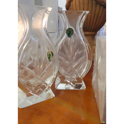 407 - Three Pieces of Waterford Crystal Including Box and Packaging Two Vaes and Another Each Vase Approxi... 