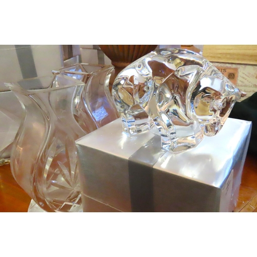 407 - Three Pieces of Waterford Crystal Including Box and Packaging Two Vaes and Another Each Vase Approxi... 