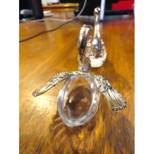 426 - Pair of Silver Mounted Swan Motif Table Salts Retraceable Wings Attractively Detailed Each Approxima... 