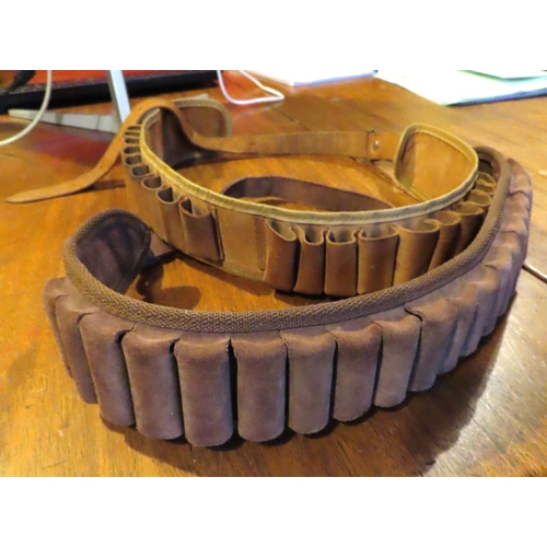 427 - Two Leather Gun Cartridge Belts Good Condition