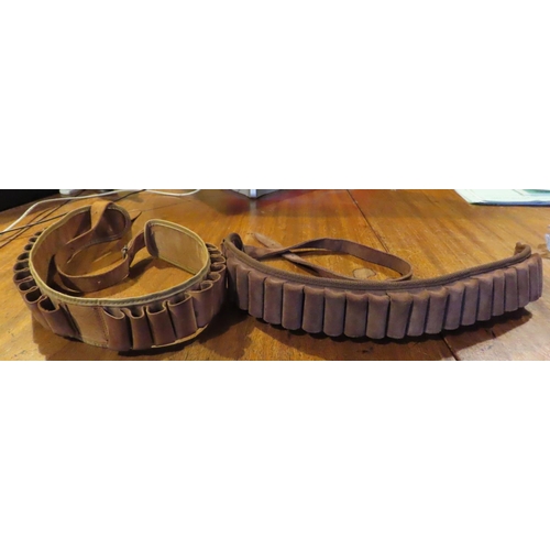 427 - Two Leather Gun Cartridge Belts Good Condition