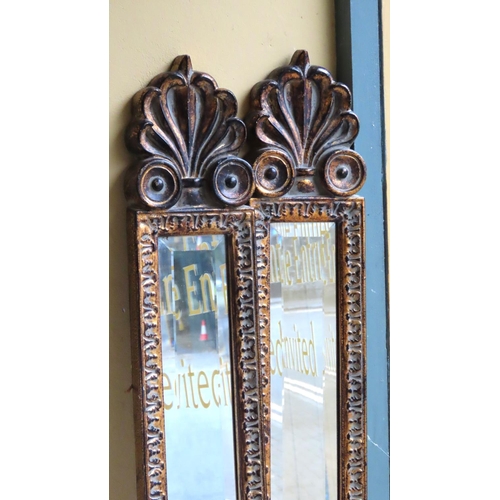 443 - Pair of Slender Form Gilded Wall Mirrors Each Approximately 5ft 8 Inches High