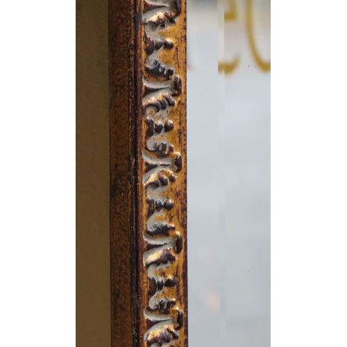 443 - Pair of Slender Form Gilded Wall Mirrors Each Approximately 5ft 8 Inches High