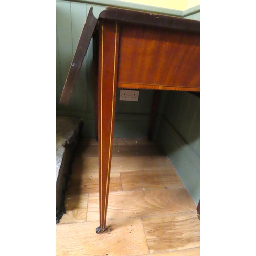 445 - Mahogany Dropleaf Pembrooke Table Single Drawer Above Tapering Supports Approximately 21 Inches Wide... 