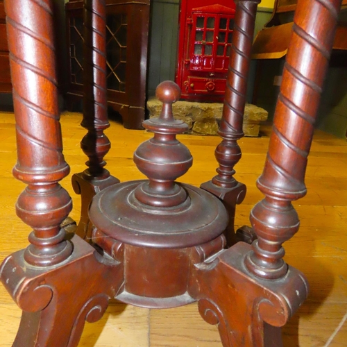 451 - Edwardian Mahogany Hexagonal Form Centre Table Well Carved Supports Approximately 3ft Wide