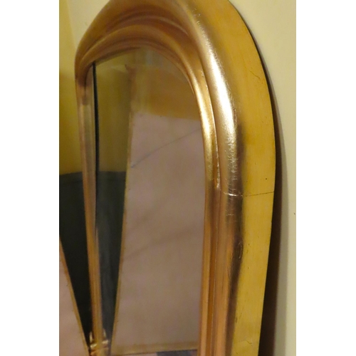 454 - Gilded Overmantle Mirror Side Carved Decoration Approximately 50 Inches Wide x 56 Inches High Please... 