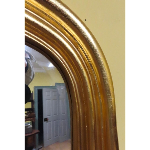 454 - Gilded Overmantle Mirror Side Carved Decoration Approximately 50 Inches Wide x 56 Inches High Please... 