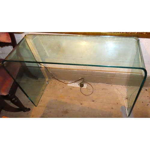 467 - Designer Crystal Console Table Restrained Form Approximately 3ft Wide x 30 Inches High Good Original... 