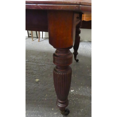 47 - Victorian Mahogany 9ft Long Dining Table with Two Extra Leaves