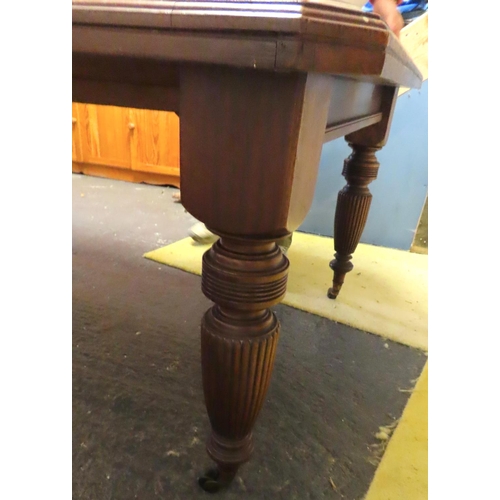 47 - Victorian Mahogany 9ft Long Dining Table with Two Extra Leaves